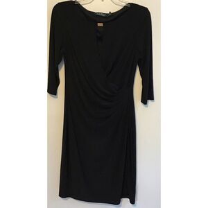 Lauren Ralph Lauren Women's Black Wrap Dress Size 8